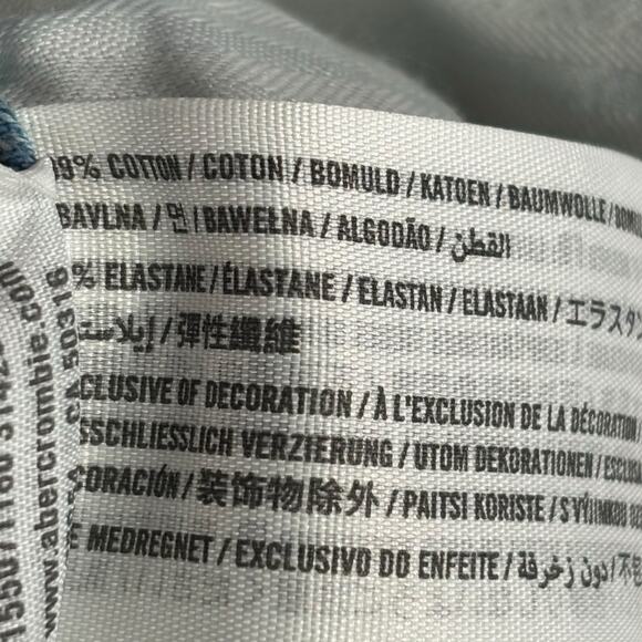 Abercrombie & Fitch Simone High Rise Slim Jeans Size 25R Distressed Light Wash - Picture 10 of 11